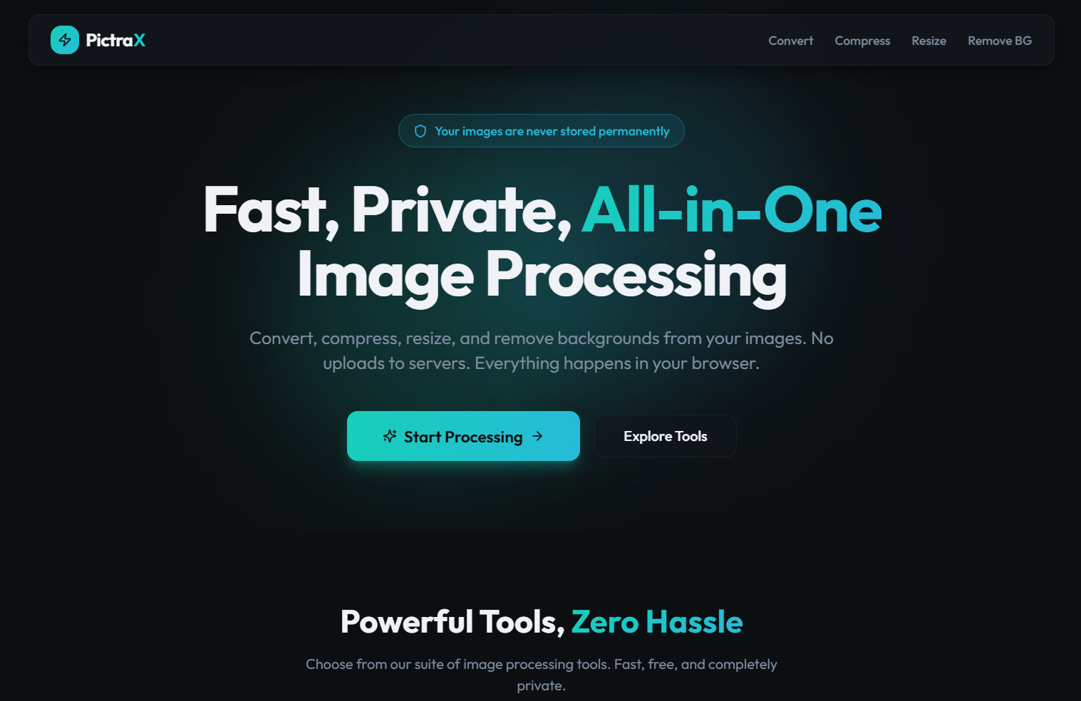 PictraX – Privacy-First Image Processing Tool - Image 1